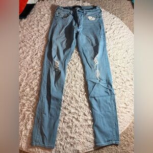 Hollister Light Blue Distressed Skinny Jeans